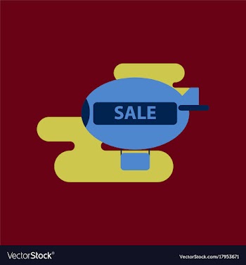 Flat icon of air balloon sale vector image