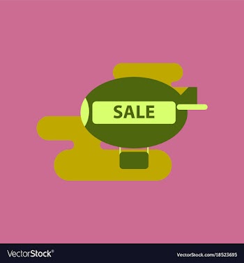 Flat icon of air balloon sale vector image