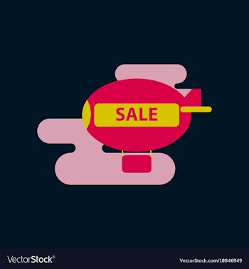 Flat icon of air balloon sale vector image