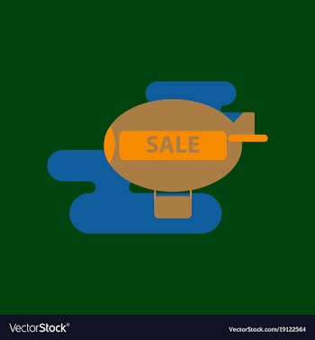 Flat icon of air balloon sale vector image
