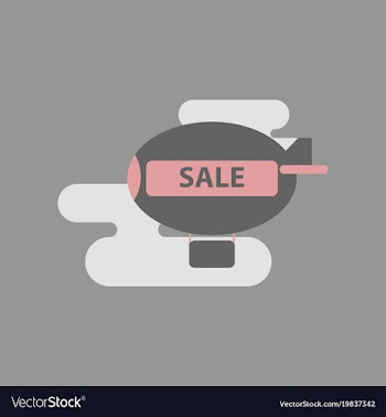 Flat icon of air balloon sale vector image