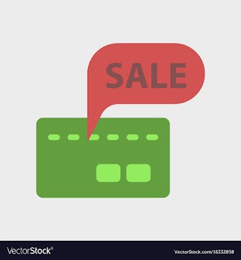 Flat icon of bank card sale vector image