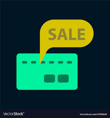Flat icon of bank card sale vector image