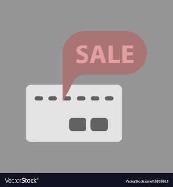 Flat icon of bank card sale vector image
