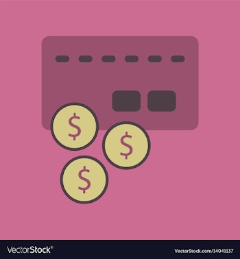 Flat icon of bank card vector image