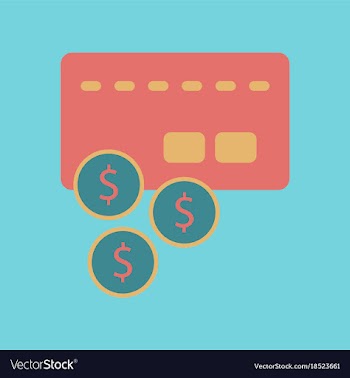 Flat icon of bank card vector image