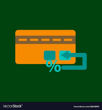 Flat icon of bank card vector image