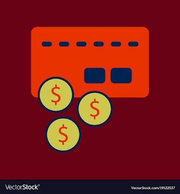 Flat icon of bank card vector image