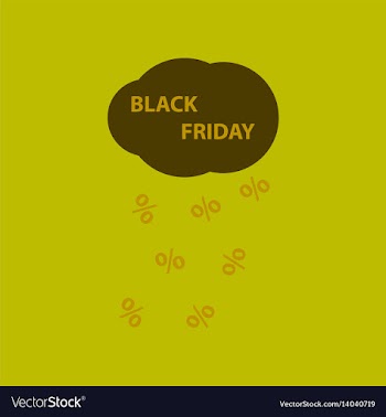 Flat icon of black friday rain cloud vector image