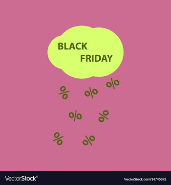 Flat icon of black friday rain cloud vector image