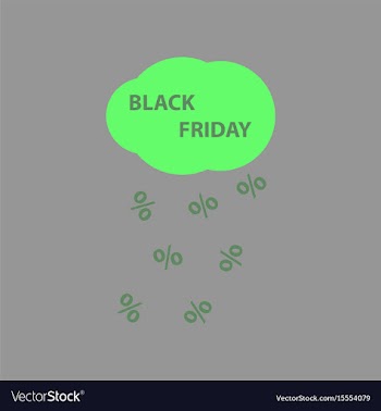 Flat icon of black friday rain cloud vector image