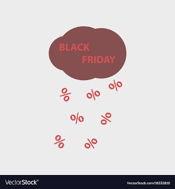 Flat icon of black friday rain cloud vector image