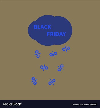 Flat icon of black friday rain cloud vector image