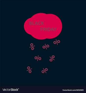 Flat icon of black friday rain cloud vector image