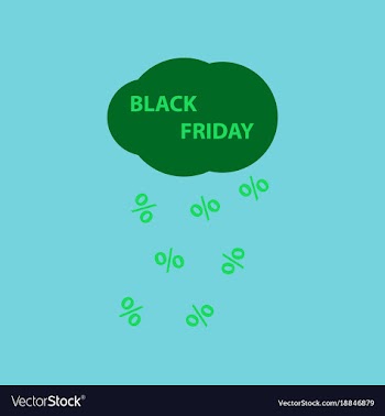 Flat icon of black friday rain cloud vector image