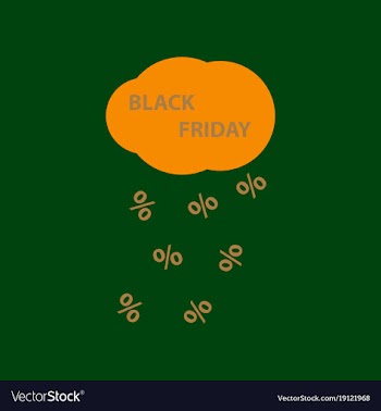 Flat icon of black friday rain cloud vector image