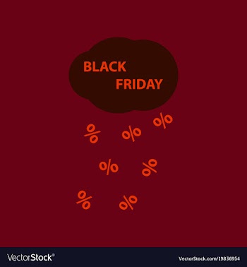 Flat icon of black friday rain cloud vector image