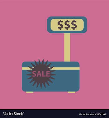 Flat icon of cash machine sale discounts vector image