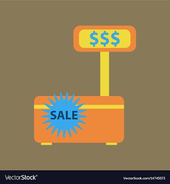 Flat icon of cash machine sale discounts vector image