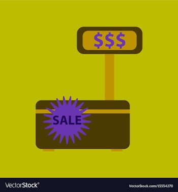Flat icon of cash machine sale discounts vector image