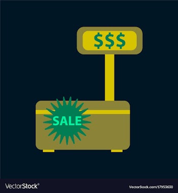 Flat icon of cash machine sale discounts vector image