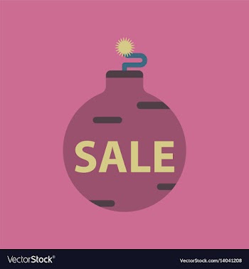 Flat icon of christmas ball sale vector image