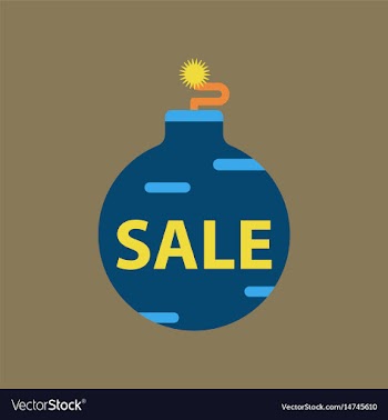 Flat icon of christmas ball sale vector image