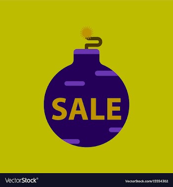 Flat icon of christmas ball sale vector image