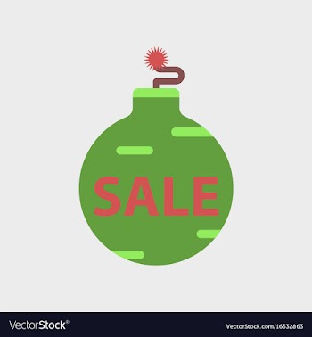 Flat icon of christmas ball sale vector image