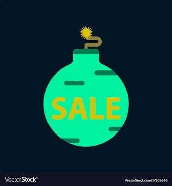 Flat icon of christmas ball sale vector image
