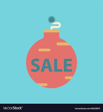 Flat icon of christmas ball sale vector image