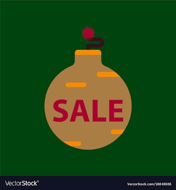 Flat icon of christmas ball sale vector image