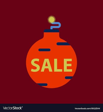 Flat icon of christmas ball sale vector image