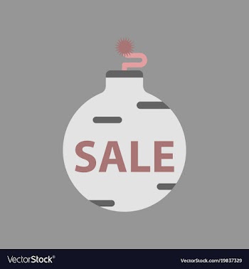 Flat icon of christmas ball sale vector image