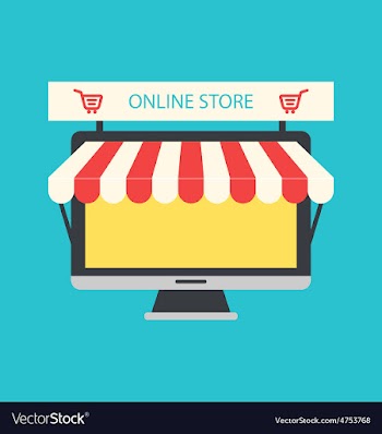  					Flat Icon of Computer PC as Showcase of Shop vector image														