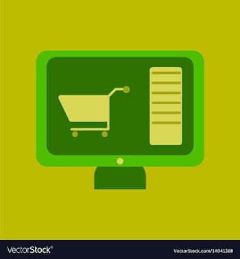 Flat icon of computer sale online buying vector image