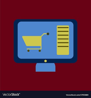 Flat icon of computer sale online buying vector image