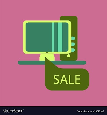 Flat icon of computer sale online buying vector image