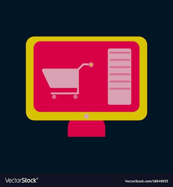 Flat icon of computer sale online buying vector image