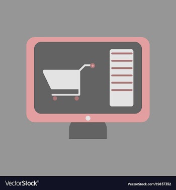 Flat icon of computer sale online buying vector image