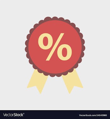 Flat icon of discount ribbon vector image