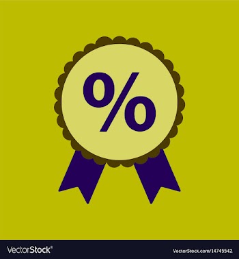 Flat icon of discount ribbon vector image