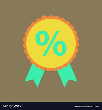 Flat icon of discount ribbon vector image
