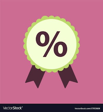 Flat icon of discount ribbon vector image