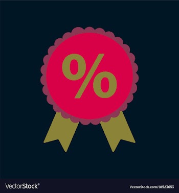 Flat icon of discount ribbon vector image