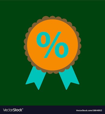 Flat icon of discount ribbon vector image