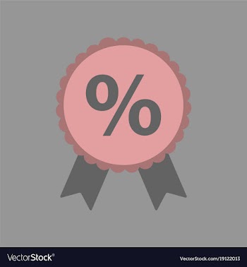 Flat icon of discount ribbon vector image