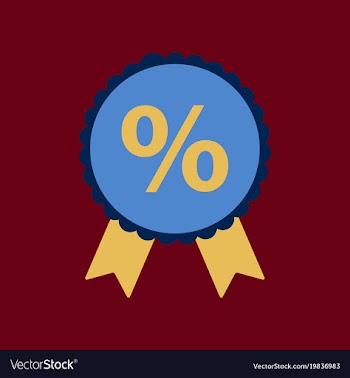 Flat icon of discount ribbon vector image