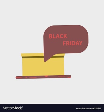 Flat icon of gift box black friday surprise vector image