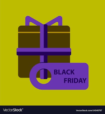 Flat icon of gift box black friday vector image